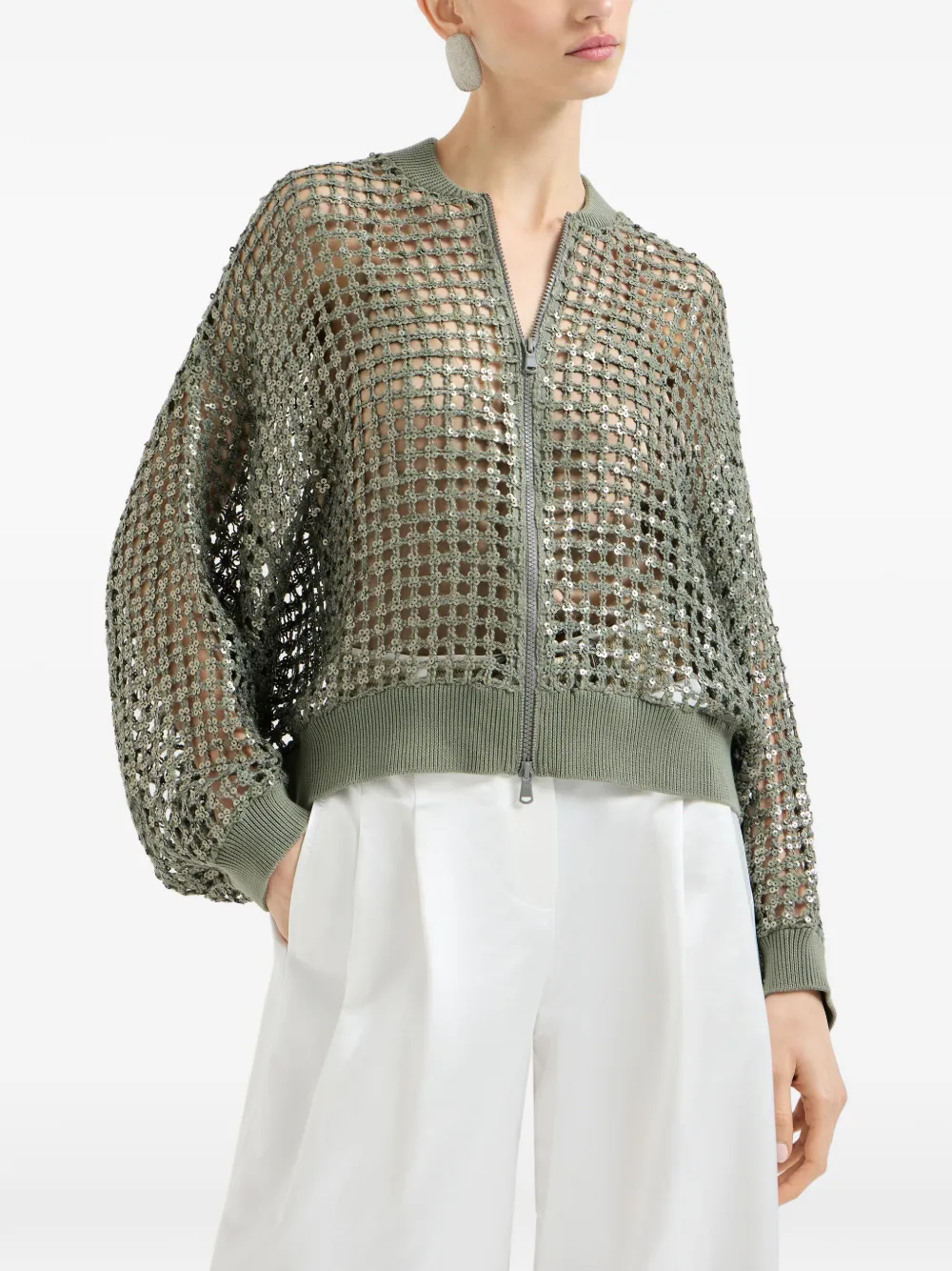  Brunello Cucinelli Long-sleeves Cardigan - Green 