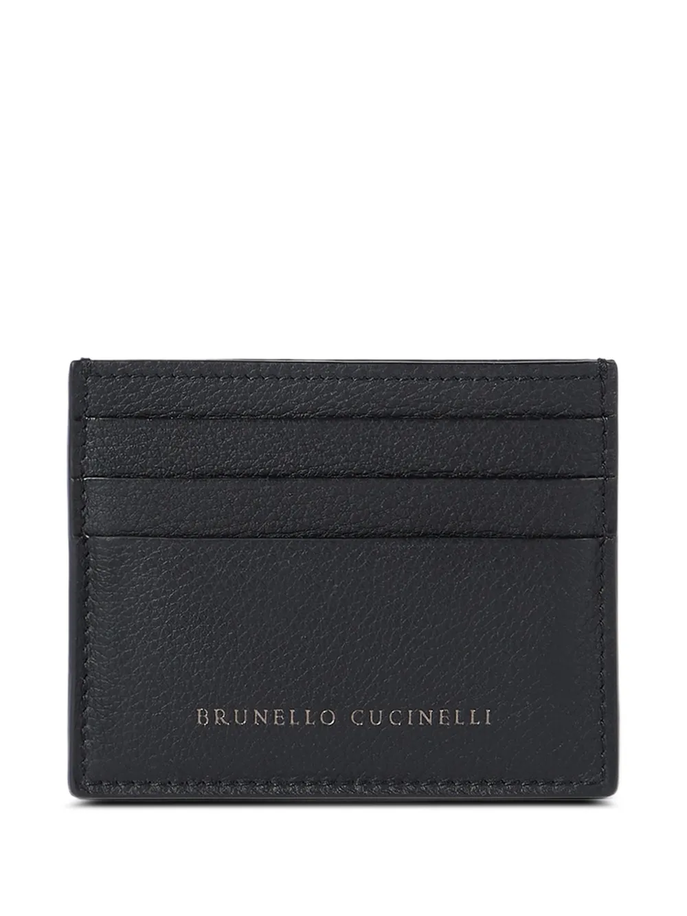 Brunello Cucinelli grained calfskin card case - Nero