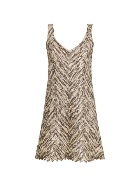 Brunello Cucinelli chevron embelished mini dress