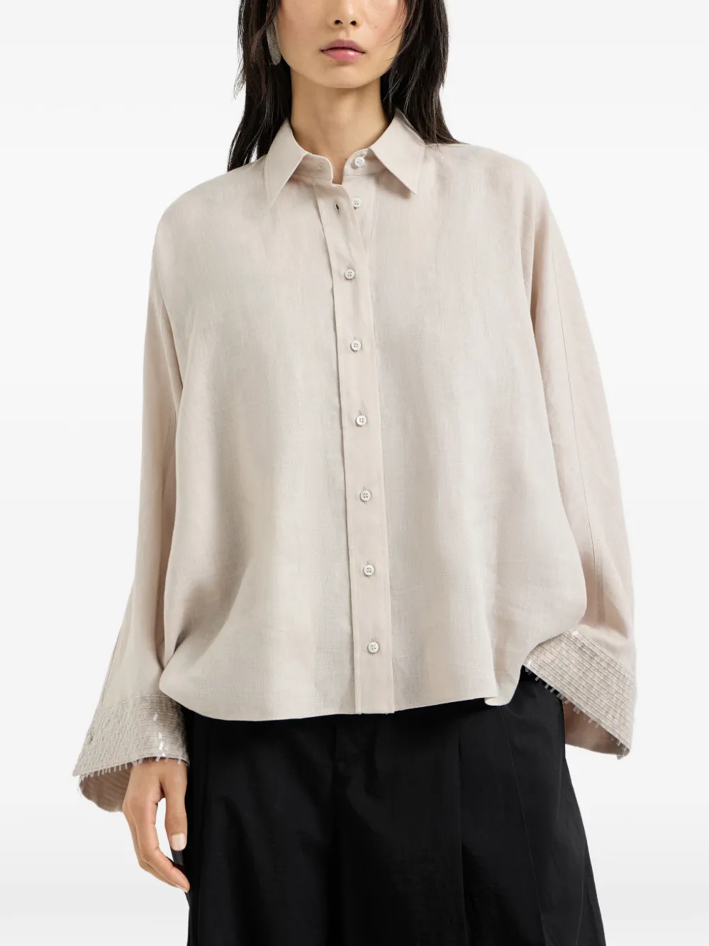  Brunello Cucinelli Linen Shirt - Neutrals 