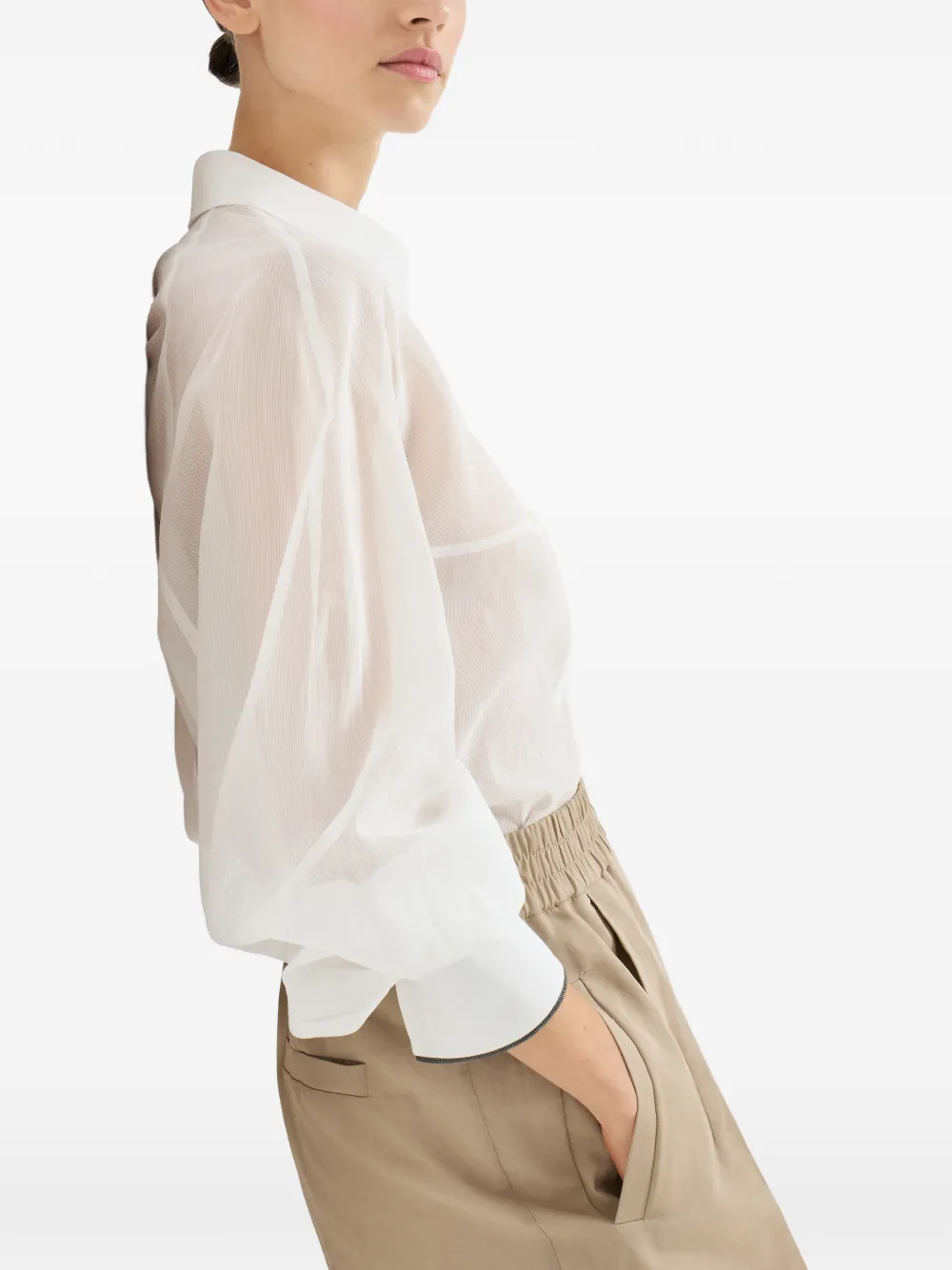 Sheer Long-Sleeve Shirt