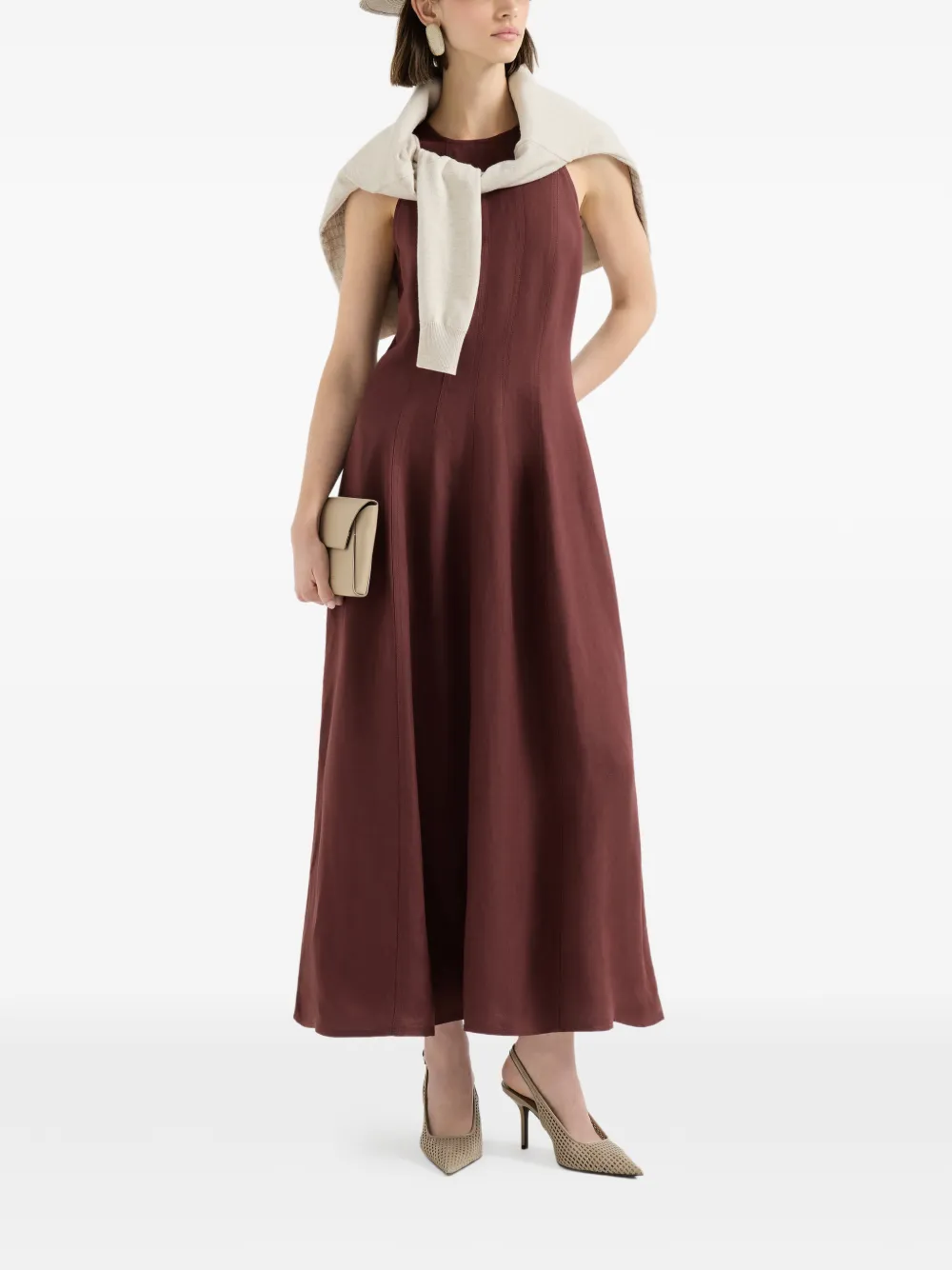 Fluid Twill Midi Dress