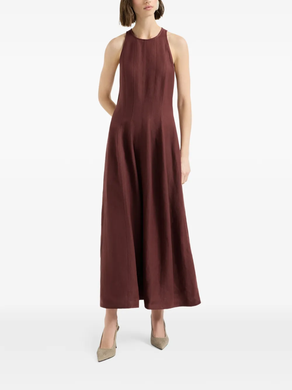 Fluid Twill Midi Dress