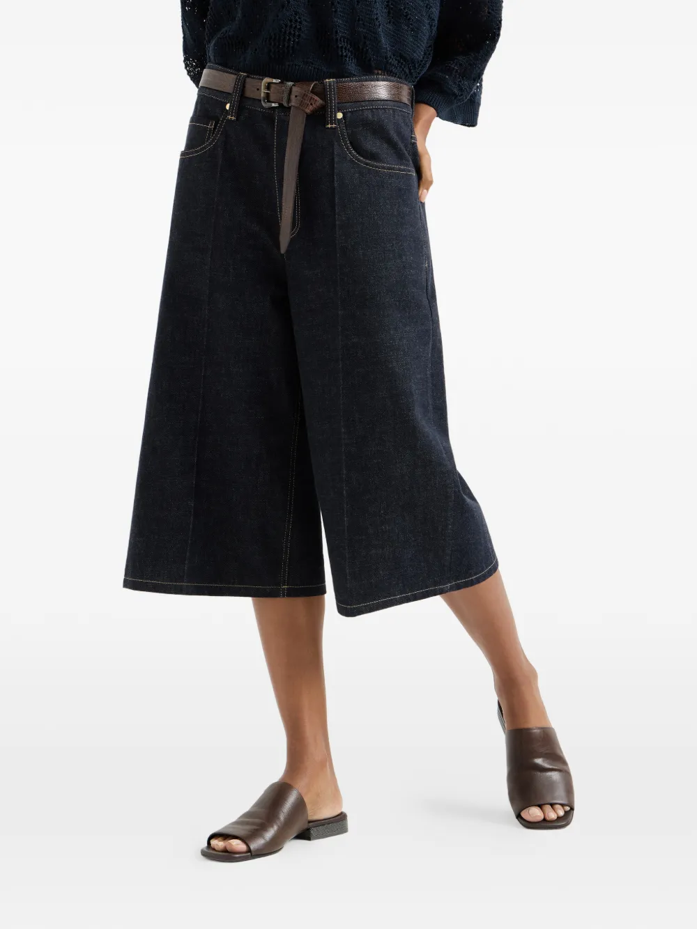  Brunello Cucinelli Belt-loops Shorts - Blue 
