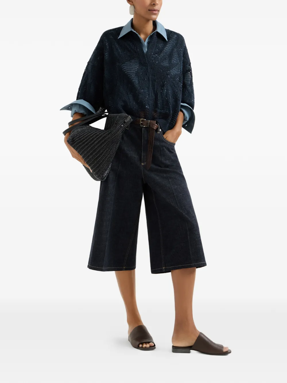  Brunello Cucinelli Belt-loops Shorts - Blue 