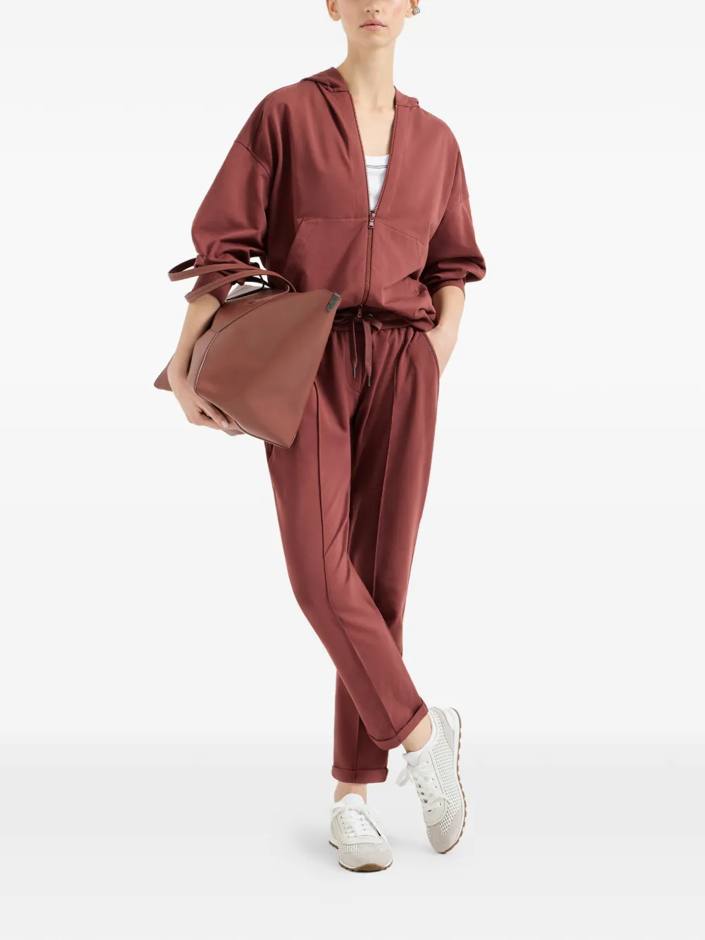  Brunello Cucinelli Drawstring Track Pants - Red 