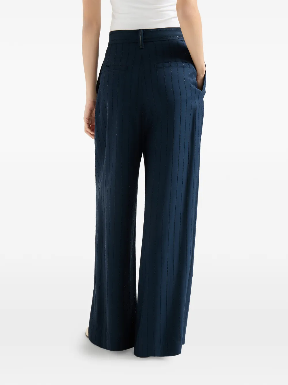 Brunello Cucinelli Broek verfraaid met pailletten Blauw