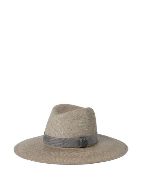 Brunello Cucinelli sombrero fedora de paja