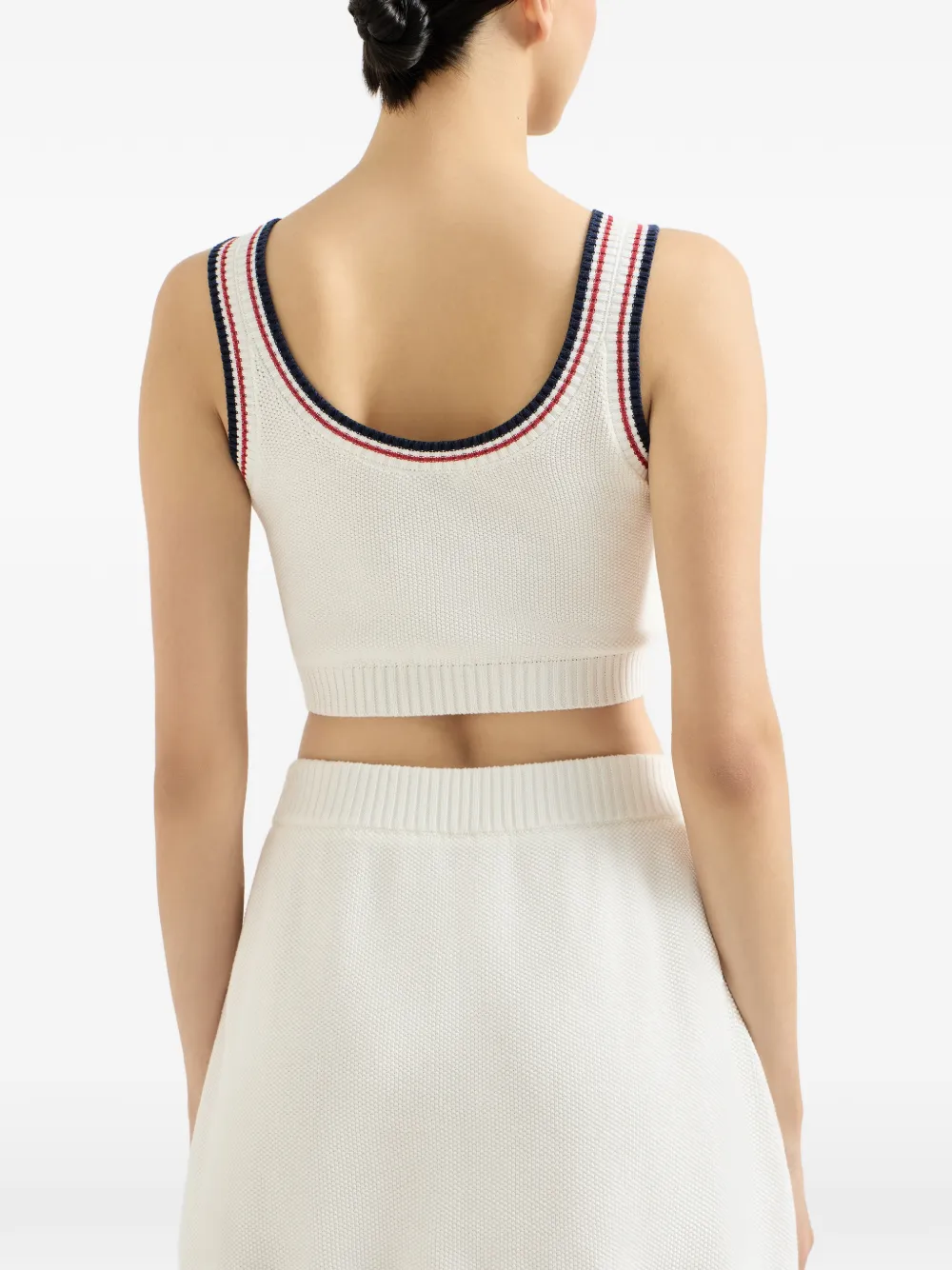 Brunello Cucinelli Katoenen cropped top met piqué-effect Wit