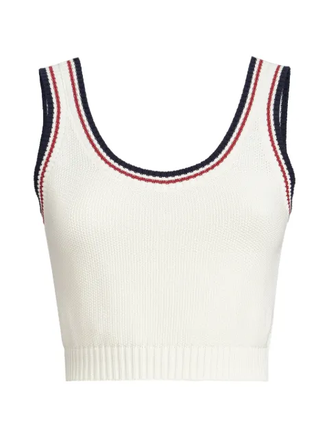 Brunello Cucinelli cotton piqué-effect knit crop top