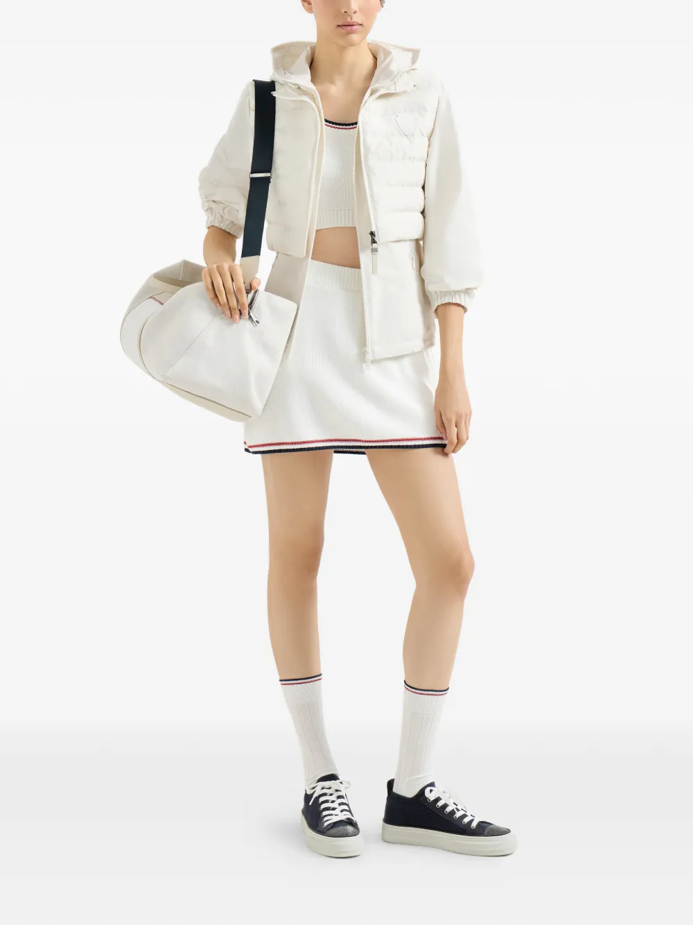Brunello Cucinelli Katoenen cropped top met piqué-effect Wit