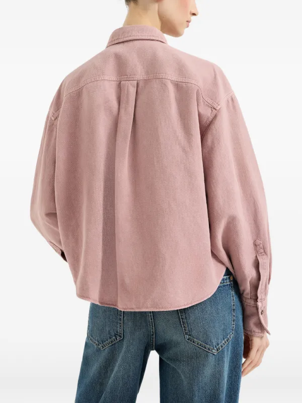 Brunello Cucinelli ガーメントダイ フラップポケットシャツ | ピンク
