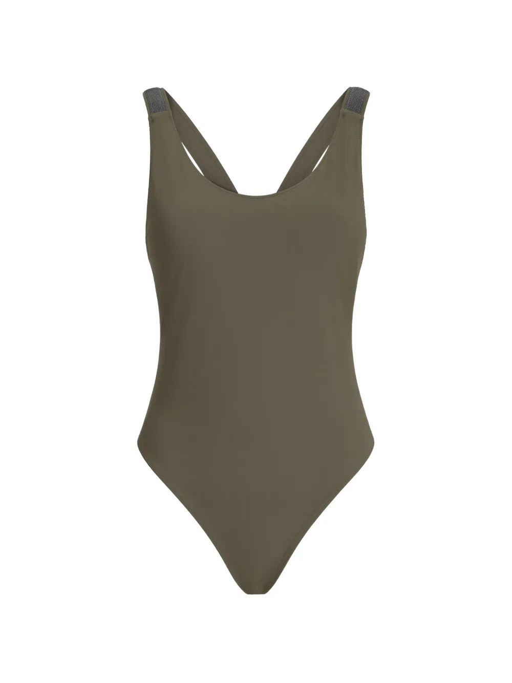 Brunello Cucinelli embellished strap swimsuit - Verde