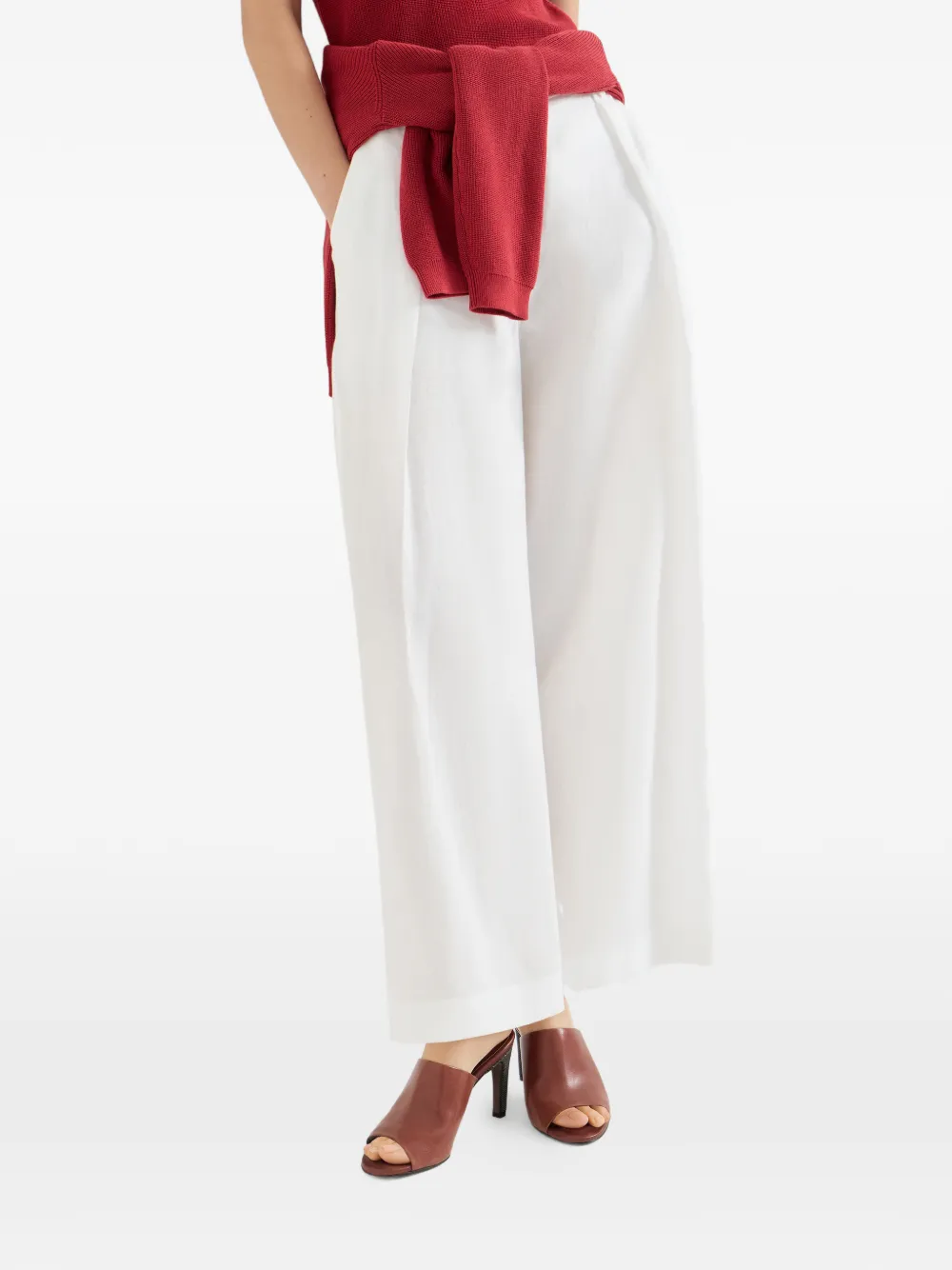 Brunello Cucinelli Palazzo plooibroek Wit