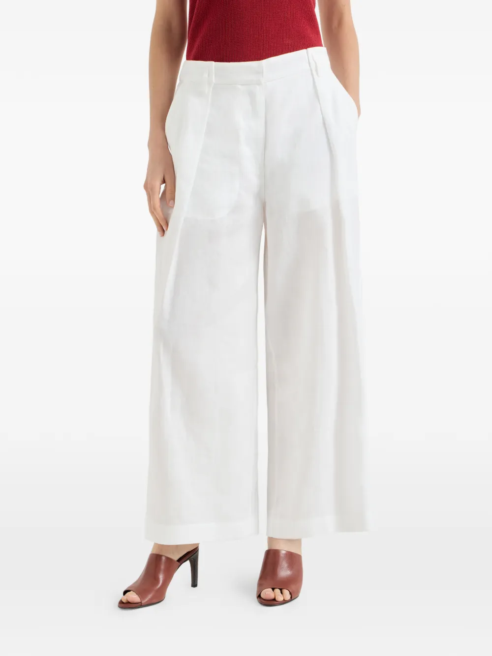 Brunello Cucinelli Palazzo plooibroek Wit