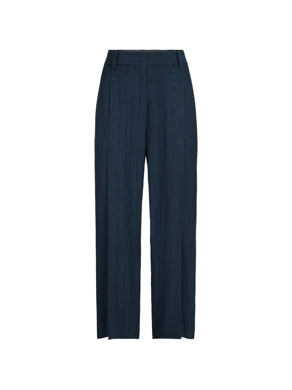 Brunello Cucinelli Soepelvallende broek met krijtstreep Blauw