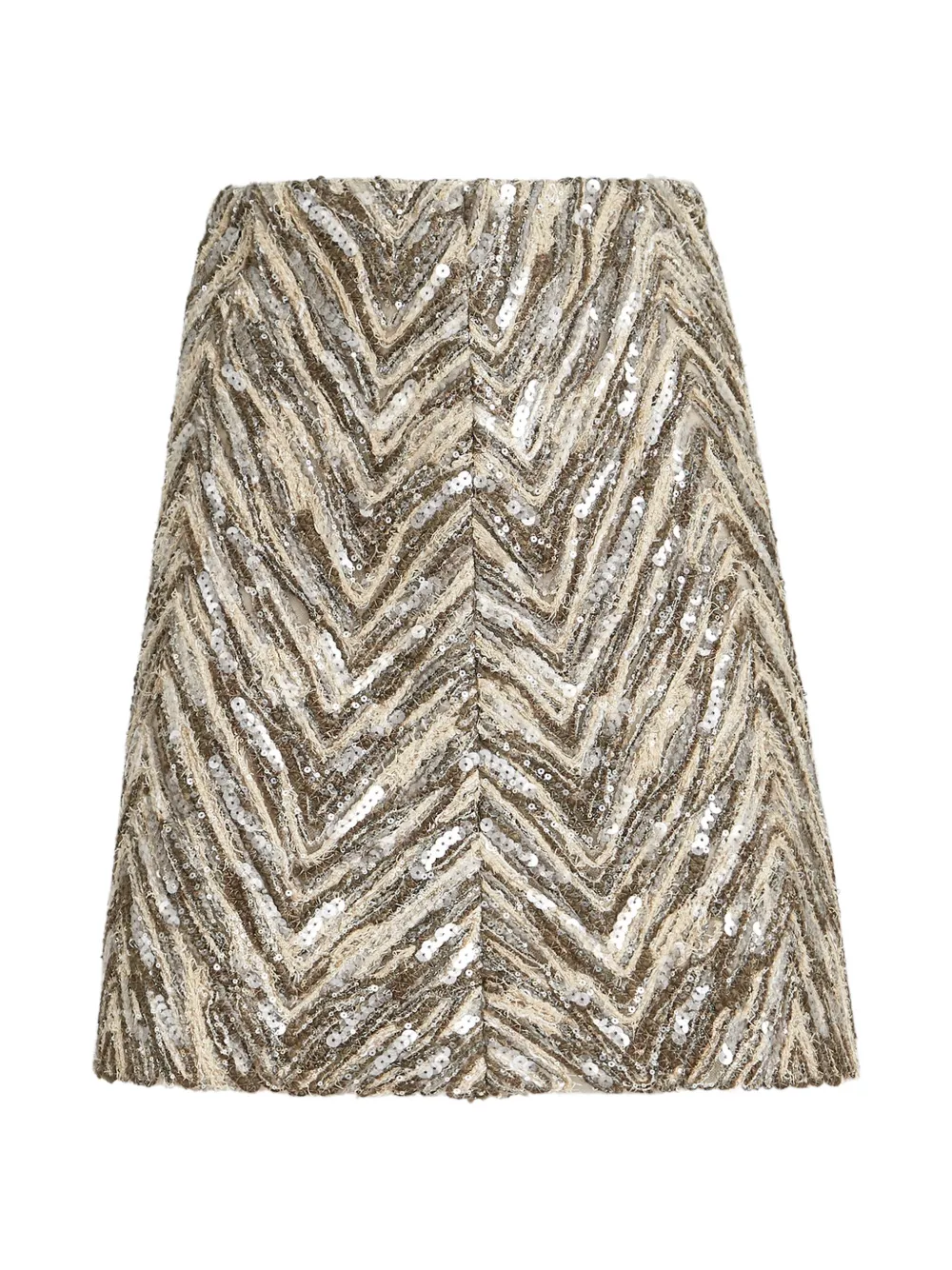 Brunello Cucinelli chevron embelished mini skirt - Toni neutri