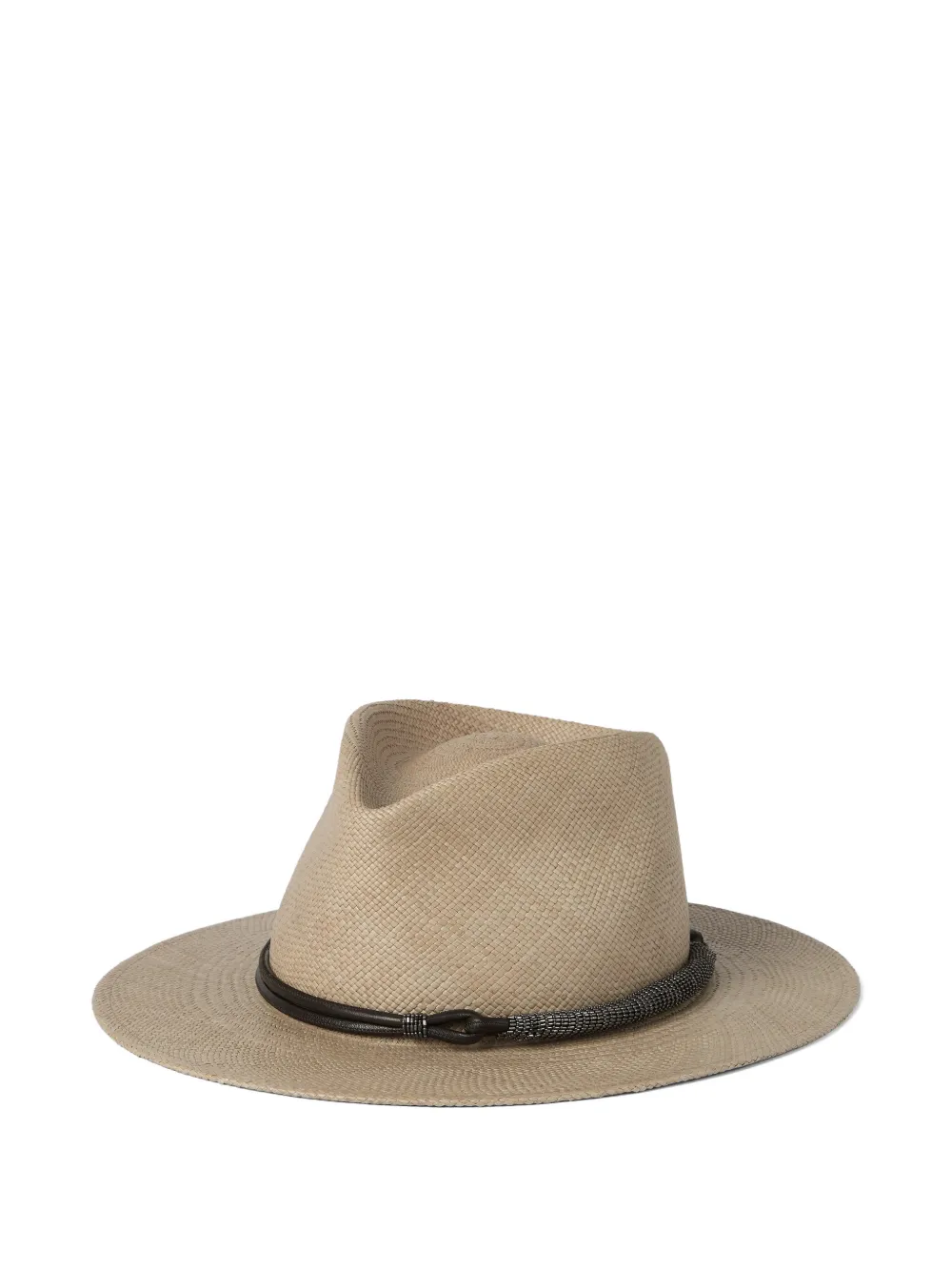 Brunello Cucinelli leather-band straw fedora - Toni neutri