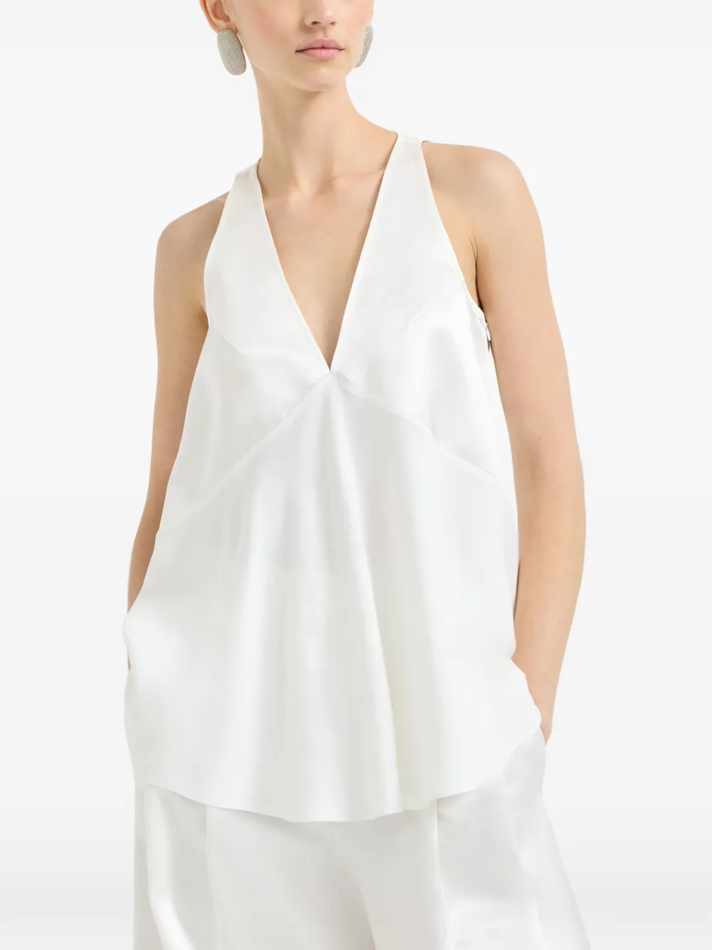 Brunello Cucinelli Top met V-hals Wit