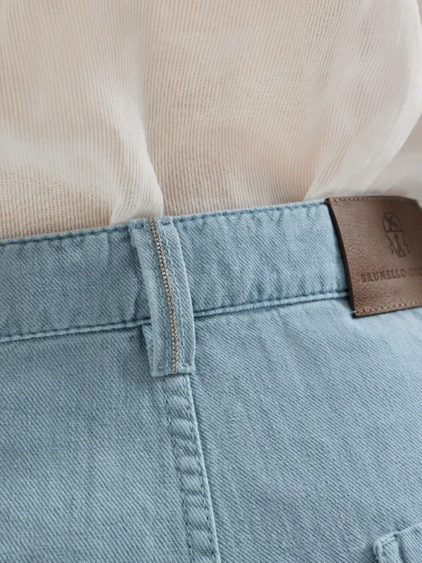 Brunello Cucinelli ガーメントダイ パンツ | ブルー | FARFETCH JP