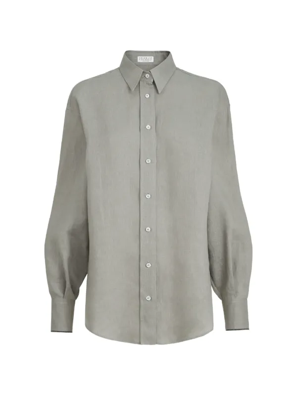 Brunello Cucinelli モニーレ リネンシャツ | グレー | FARFETCH JP
