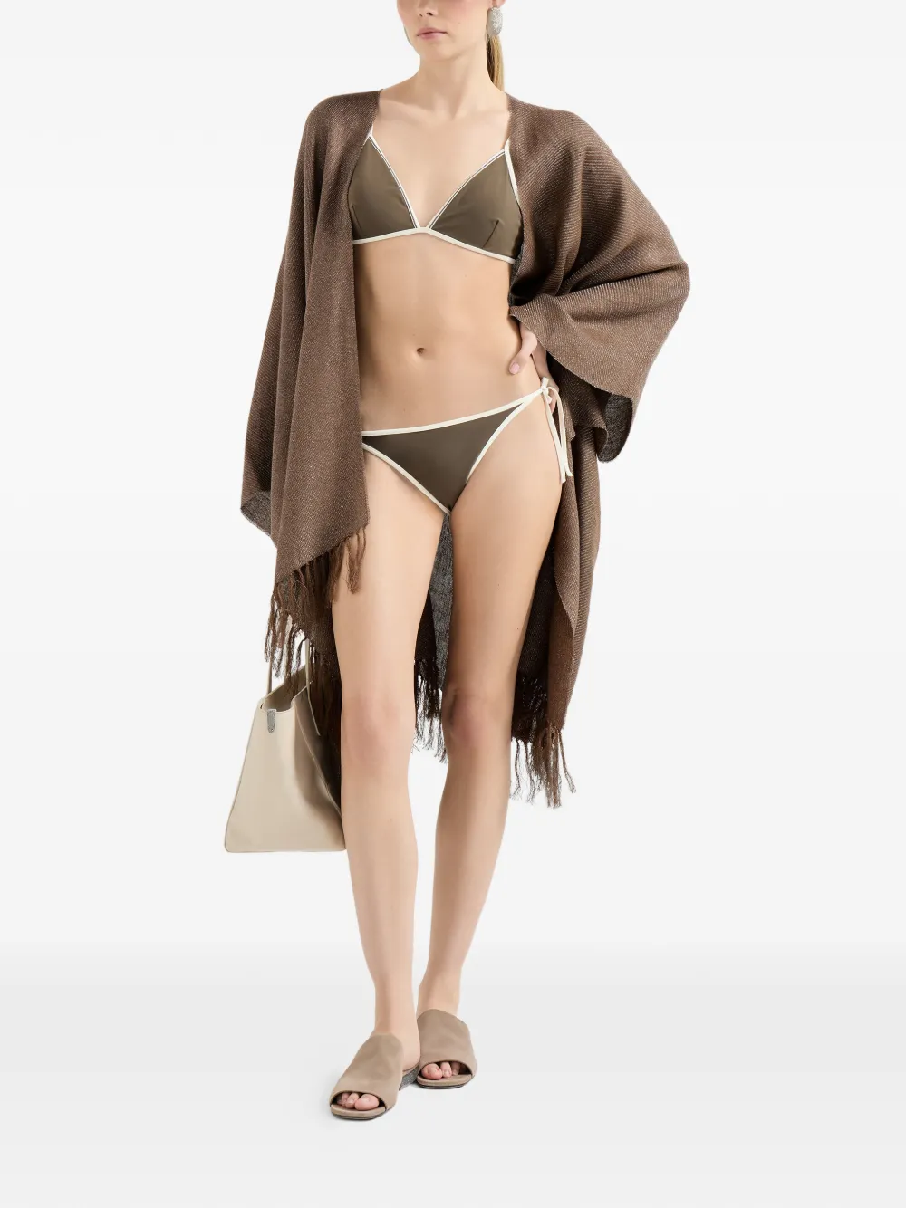  Brunello Cucinelli Monili Bikini Top - Brown 