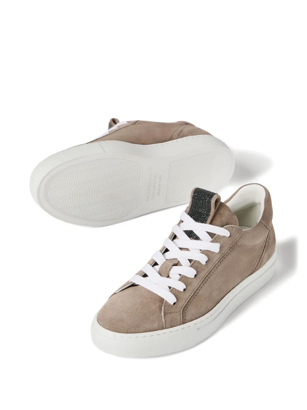Brunello Cucinelli Precious Loop suède sneakers Bruin