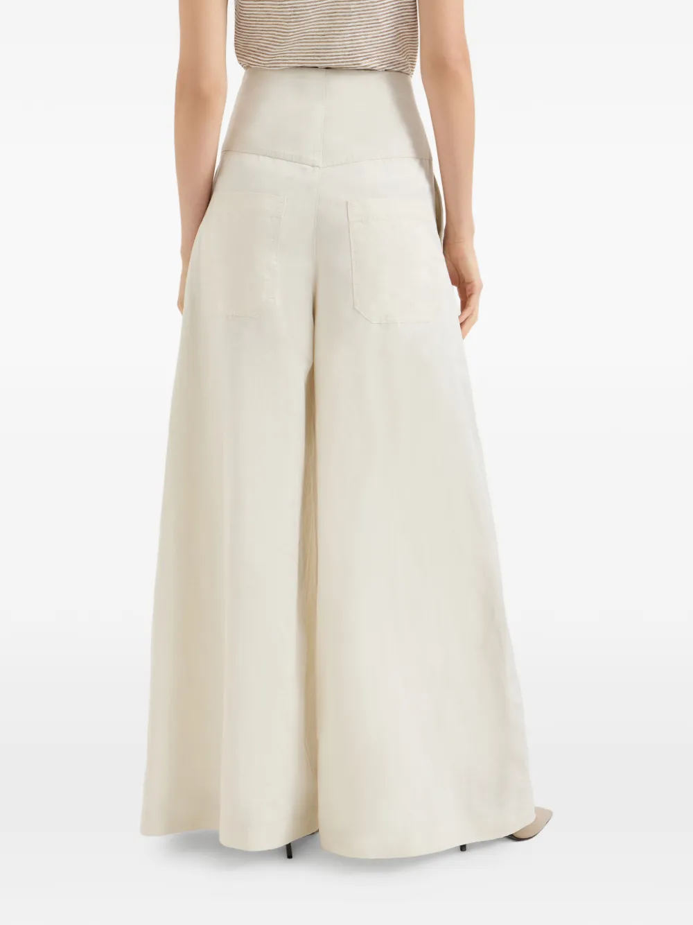 Brunello Cucinelli Palazzo broek met rits Beige