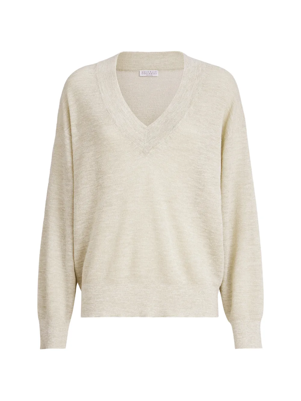 Brunello Cucinelli sparkling V-neck sweater - Neutrals
