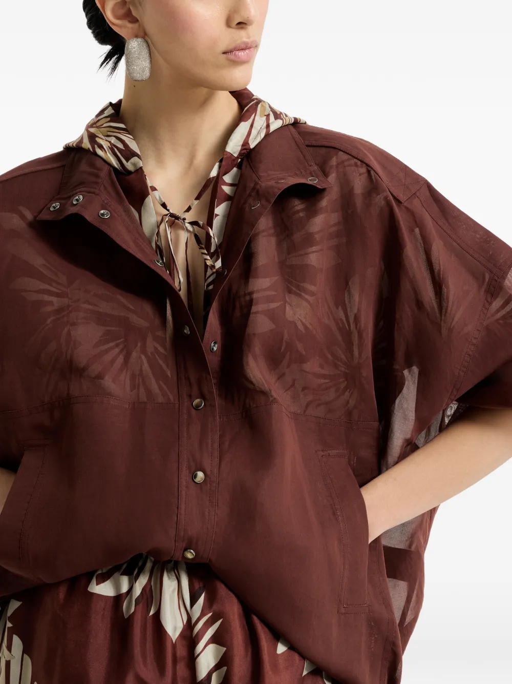 Brunello Cucinelli Katoenen jack Rood