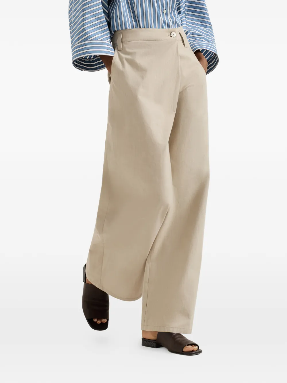 Button Palazzo Pants