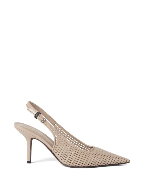 Brunello Cucinelli zapatillas con tira trasera y detalle de cadena Monili