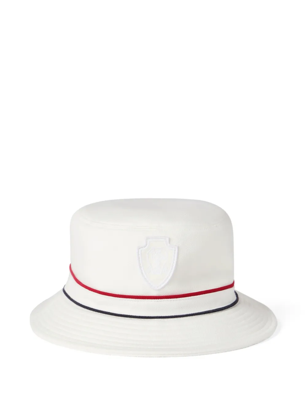 Brunello Cucinelli techno cotton piqué bucket hat with logo - Bianco