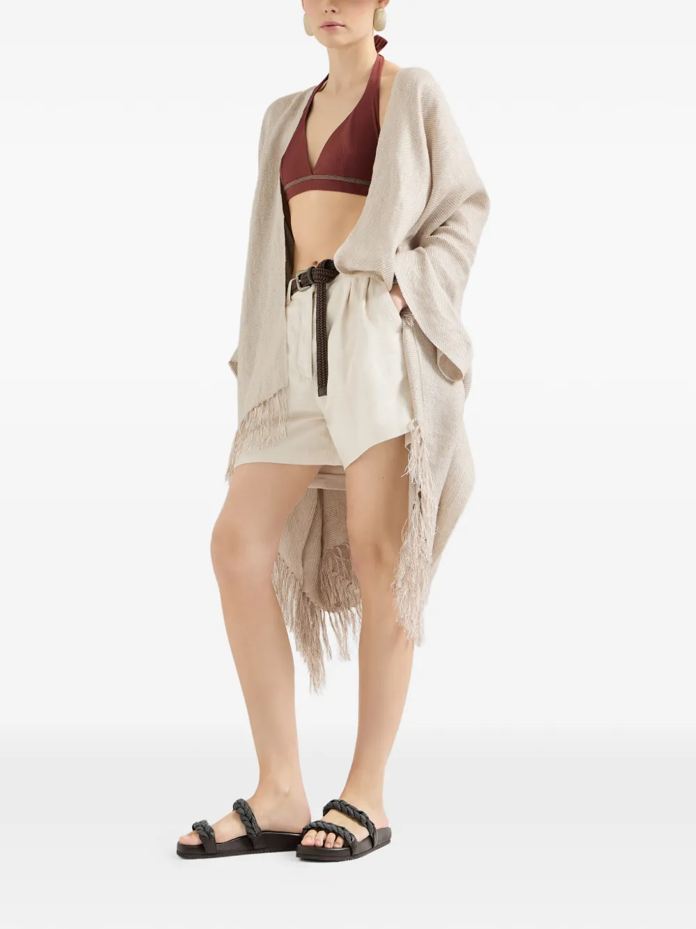 Leather Sandals With Precious Braided Straps