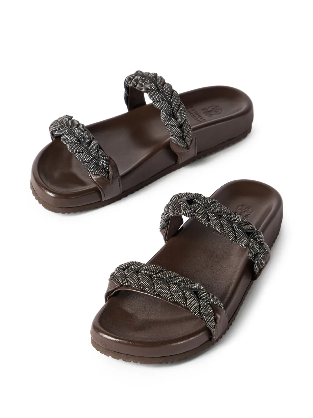 Leather Sandals With Precious Braided Straps