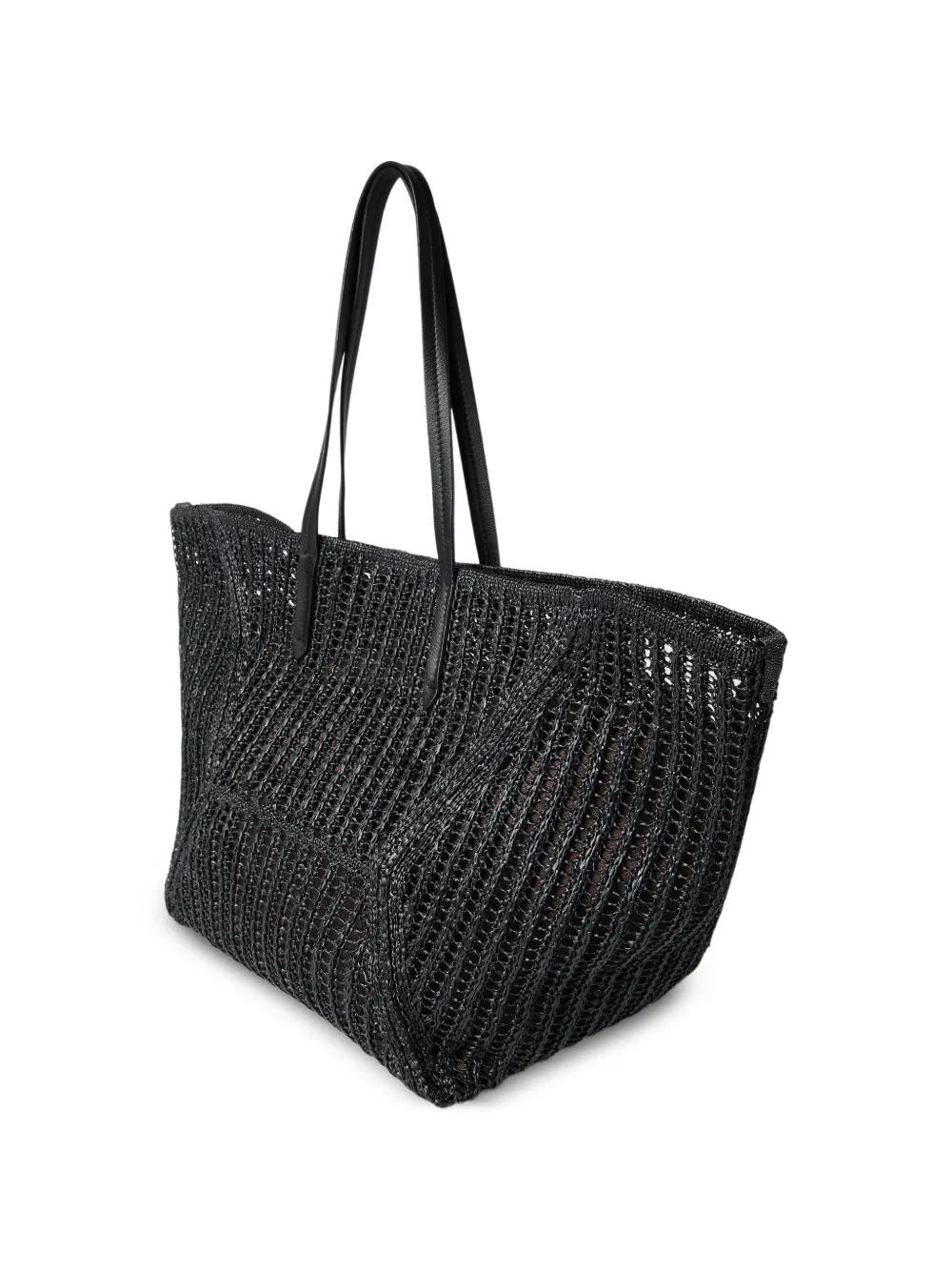 Brunello Cucinelli Duo raffia shopper Zwart