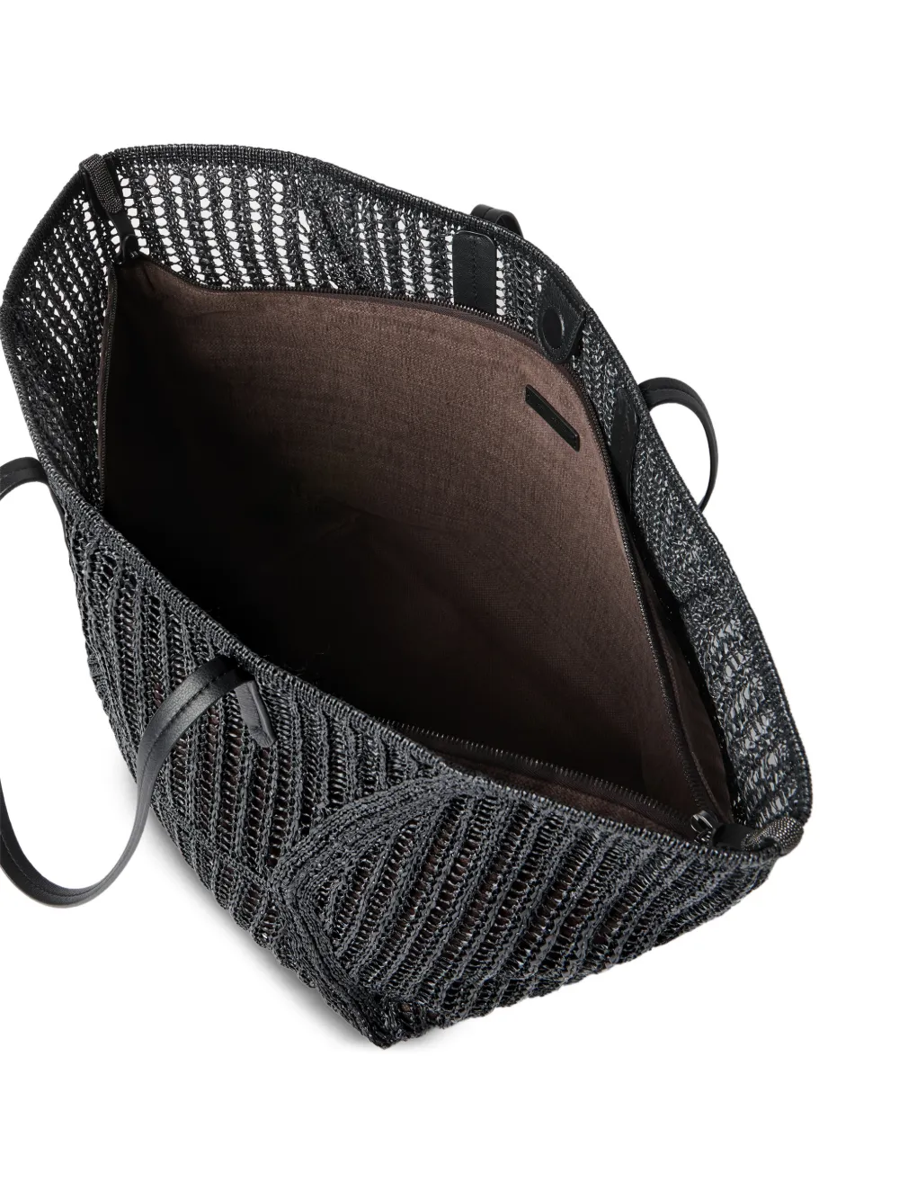 Brunello Cucinelli Duo raffia shopper Zwart