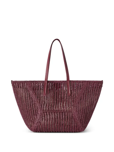 Brunello Cucinelli BC Duo Tasche aus Techno-Raffia-Strick mit Monili