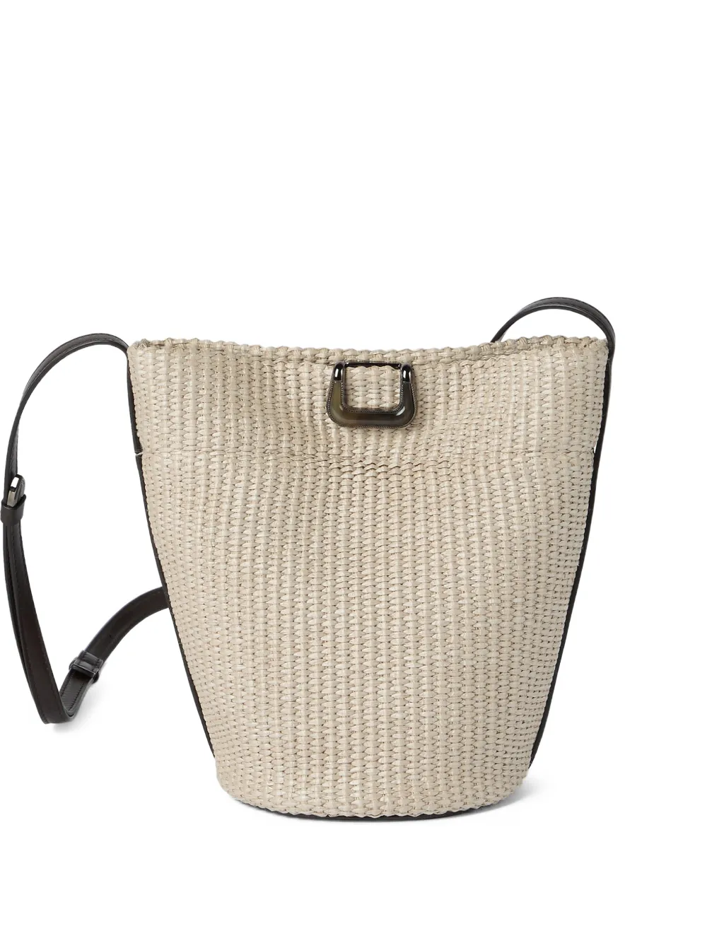 Brunello Cucinelli Sartorial small bucket bag in techno raffia - Toni neutri
