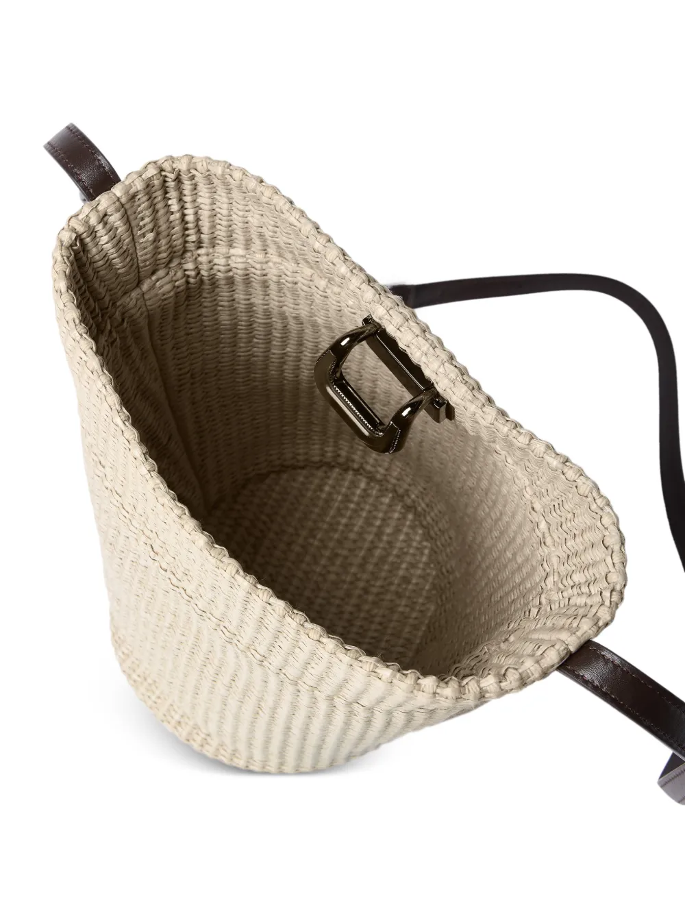 Brunello Cucinelli Kleinw Sartorial bucket-tas van techno raffia Beige