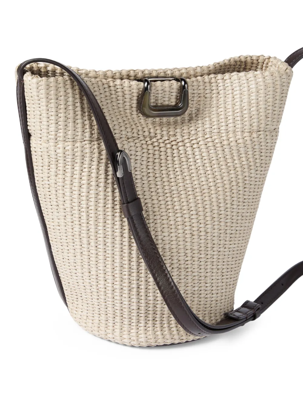 Brunello Cucinelli Kleinw Sartorial bucket-tas van techno raffia Beige
