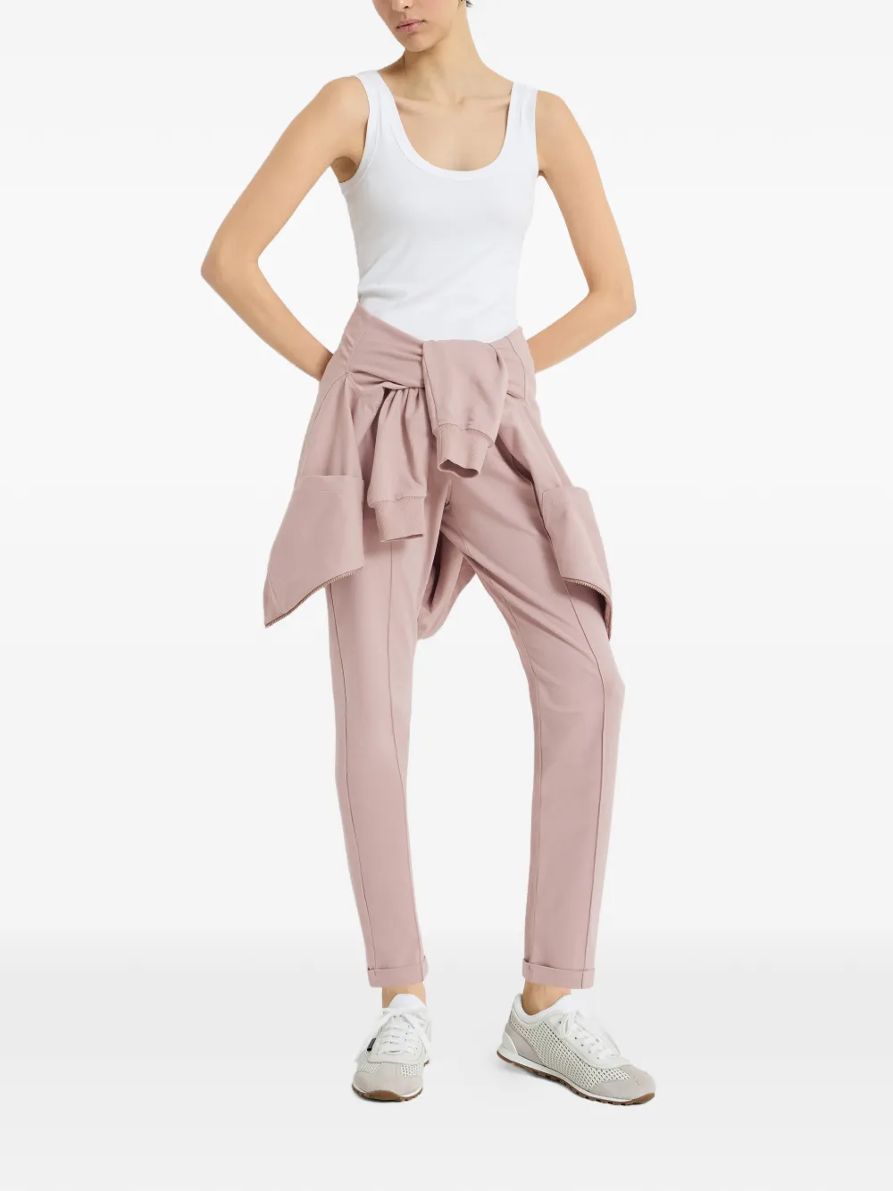  Brunello Cucinelli Drawstring Track Pants - Pink 