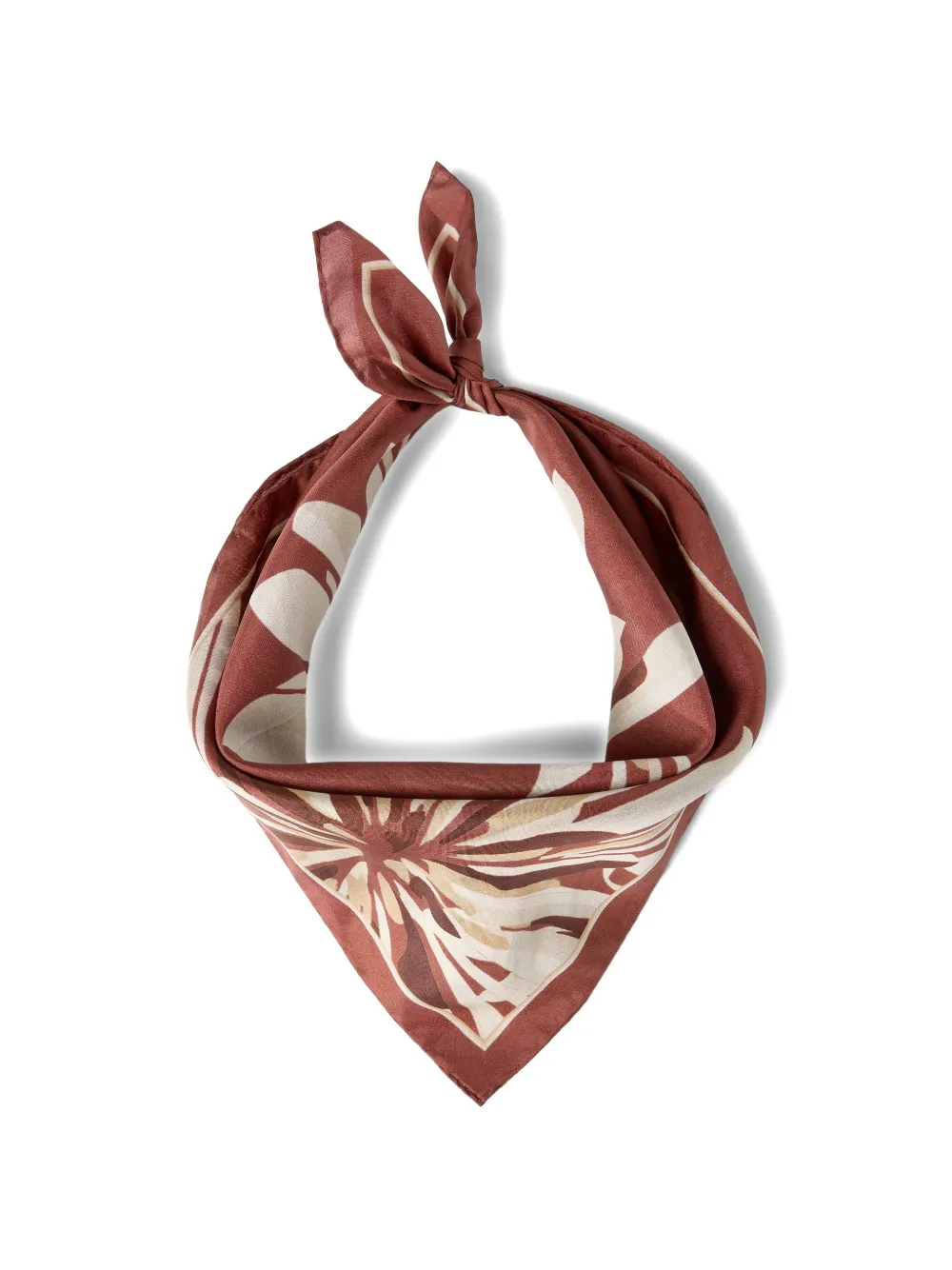 Brunello Cucinelli bloom print pongee scarf - Marrone