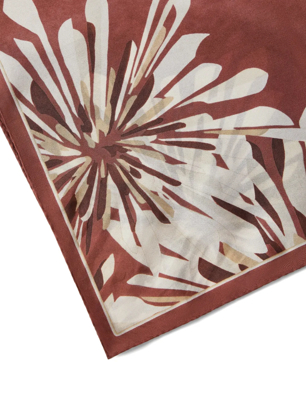 Brunello Cucinelli Sjaal met bloemenprint Bruin
