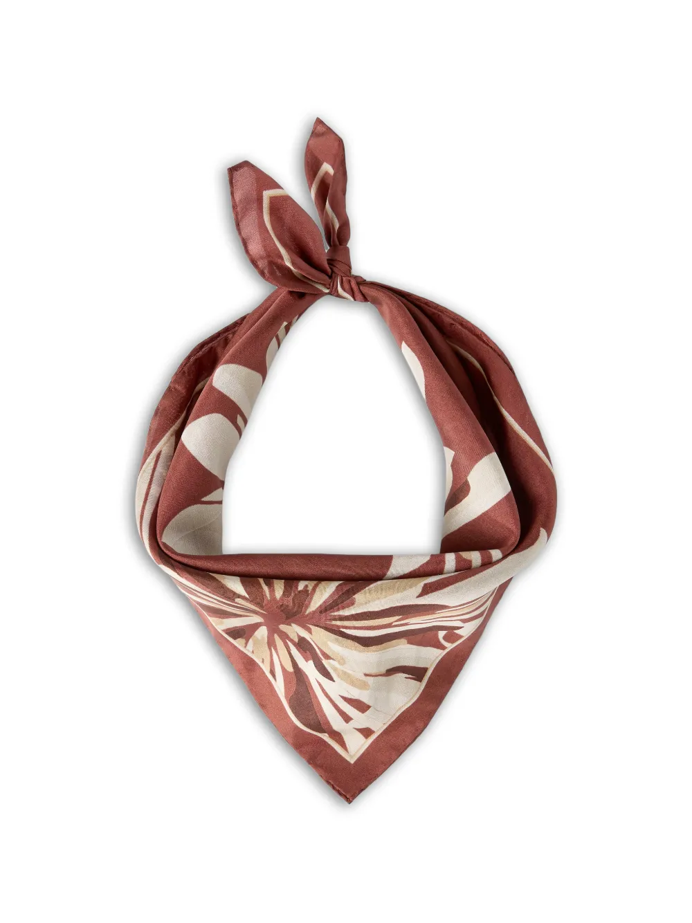 Brunello Cucinelli bloom print pongee scarf - Marrone