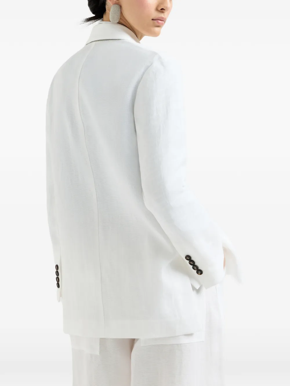 Brunello Cucinelli Blazer met lange mouwen Wit