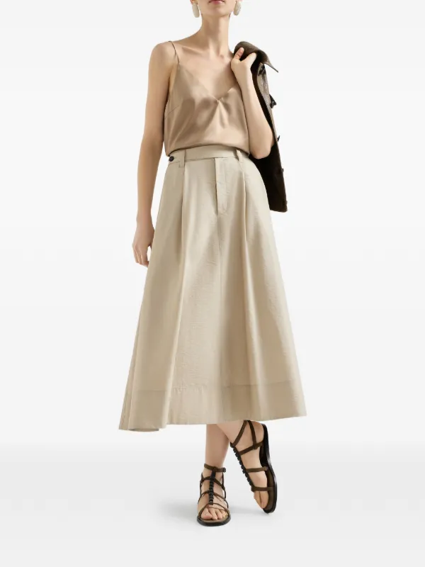 Brunello Cucinelli Sartorial Skirt With Monili | Neutrals | FARFETCH