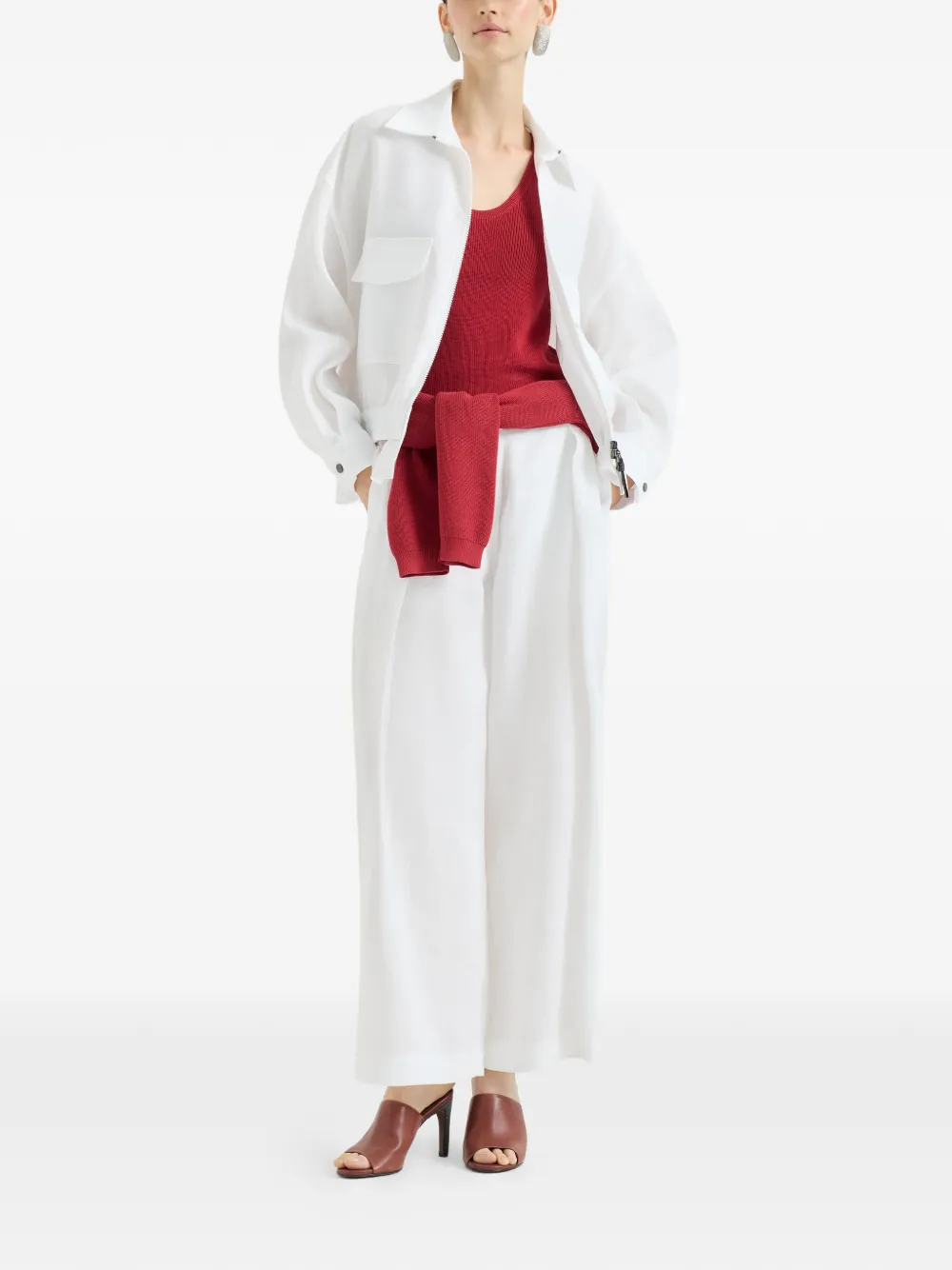 Brunello Cucinelli Jack met rits Wit