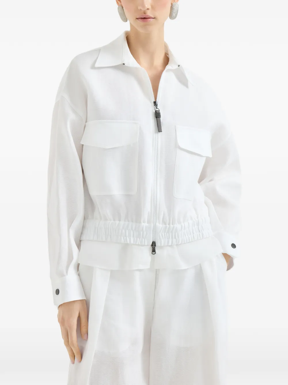 Brunello Cucinelli Jack met rits Wit