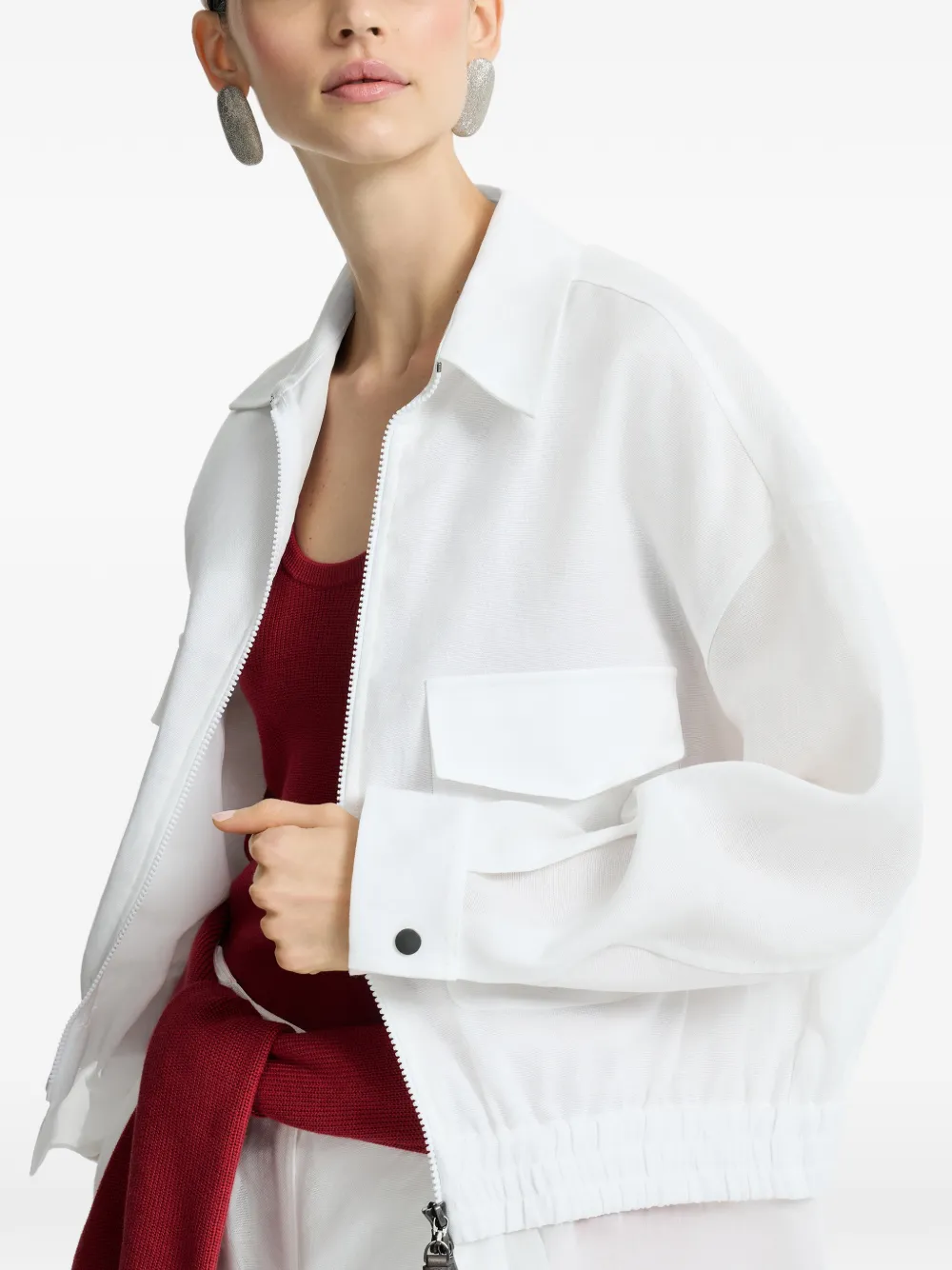 Brunello Cucinelli Jack met rits Wit